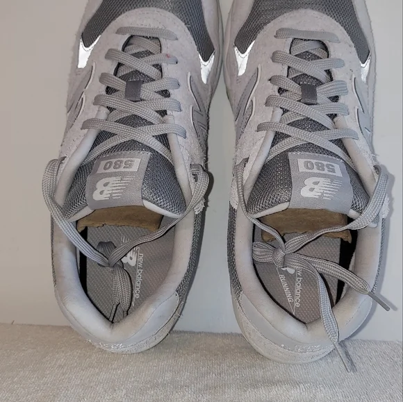 New Balance 580 Raincloud Grey/White Suede & Mesh Sneakers - Men's Size 13 - Picture 7 of 13